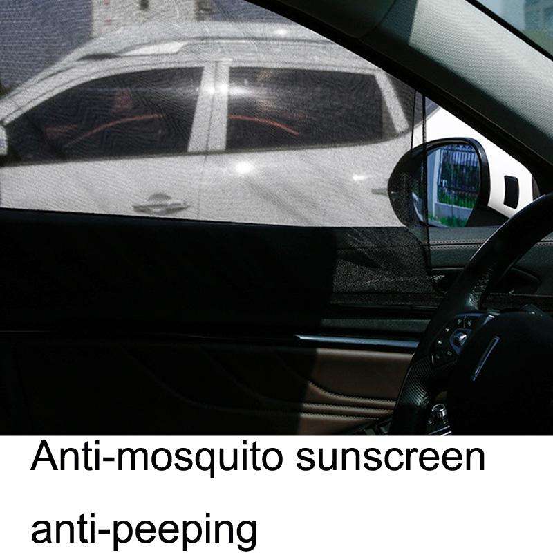 1 Pair Mesh Linen Car Adhesive Curtain Sunshade(Rear Window)