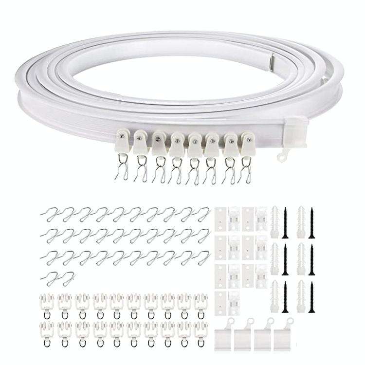 Model Steel Track Set Flexible Silent Slide Track Track with Hooks, Size: 4m