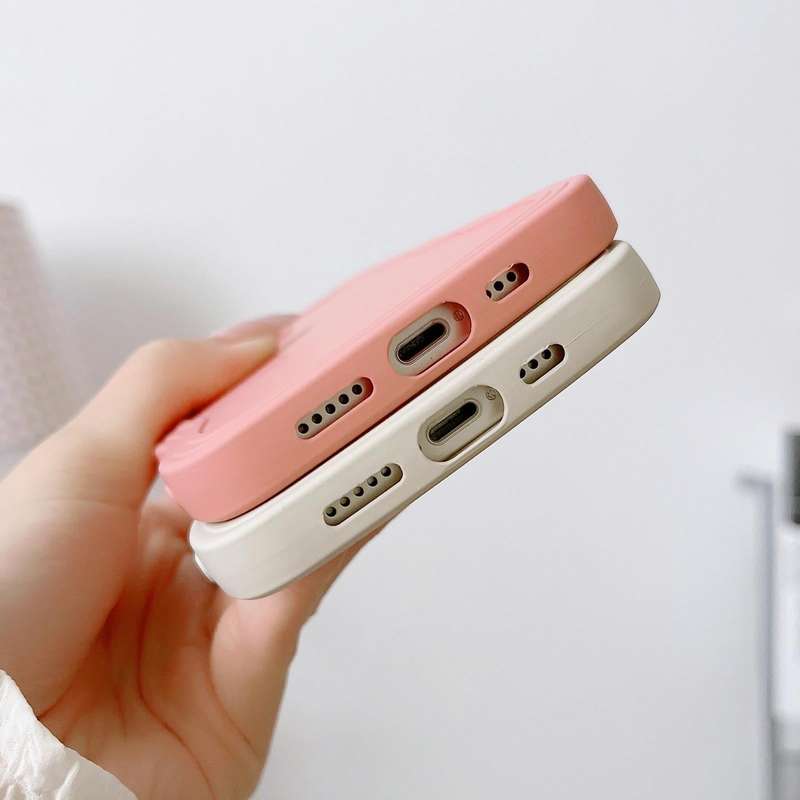For iPhone 12 mini Wave Edge Silicone Phone Case(White)
