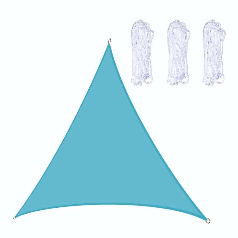 Triangle Outdoor Garden Sunshade Sail Waterproof Anti-UV Canopy, Size: 2.4m x 2.4m x 2.4m(Lake Blue)