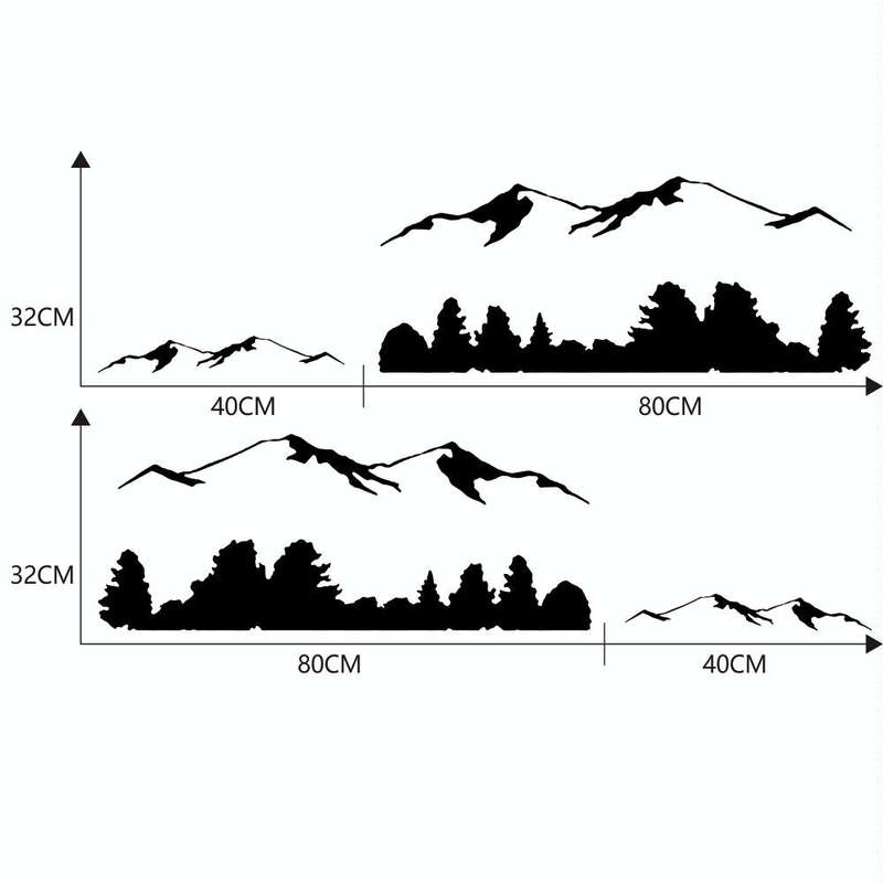 2 PCS/Set D-684 Mountain Totem Pattern Car Modified Decorative Sticker(Black)