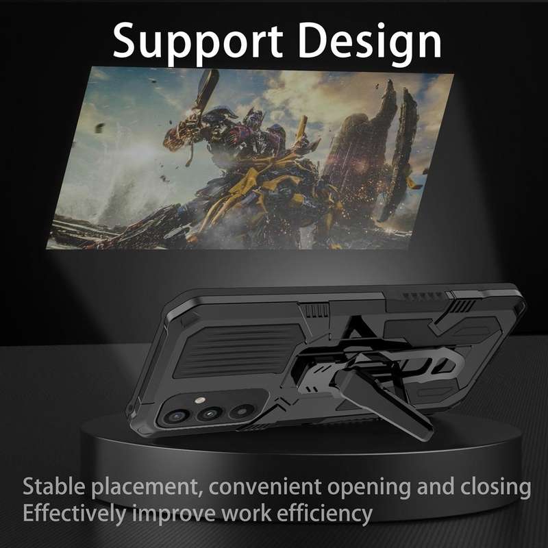 For Samsung Galaxy A54 Armor Warrior Shockproof PC + TPU Phone Case(Black)
