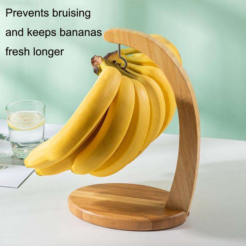 Bamboo Banana Rack Kitchen Fruit Storage Rack Living Room Shelf(Wood Color)