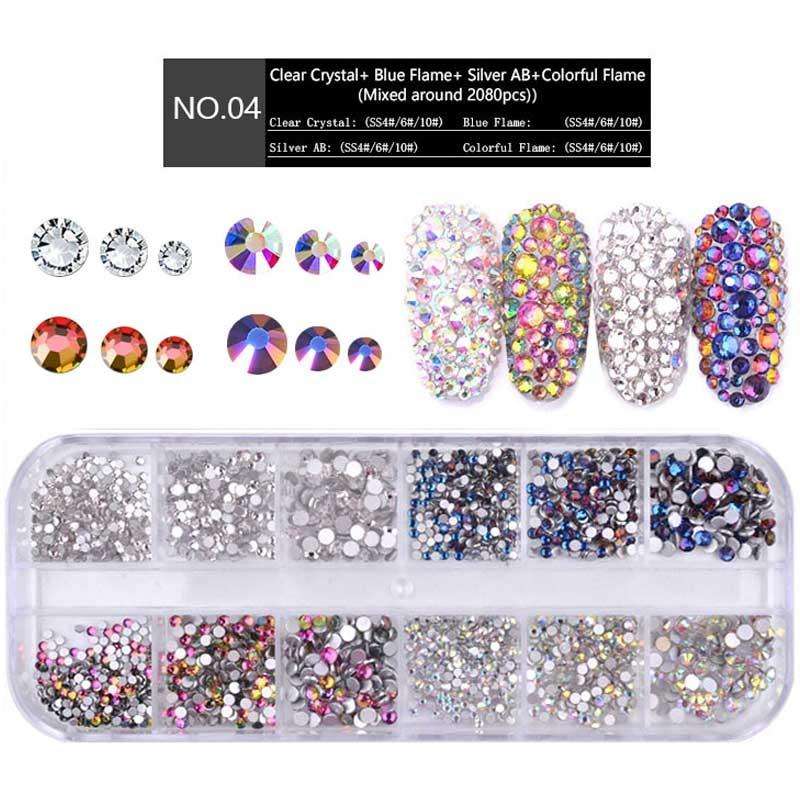Nail Flat-back AB Crystal Strass 3D Charm Gems DIY Manicure Nail Art Decorations(04)