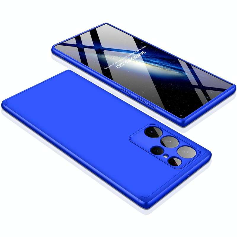 For Samsung Galaxy S22 Ultra 5G GKK Three Stage Splicing PC Phone Case(Blue)