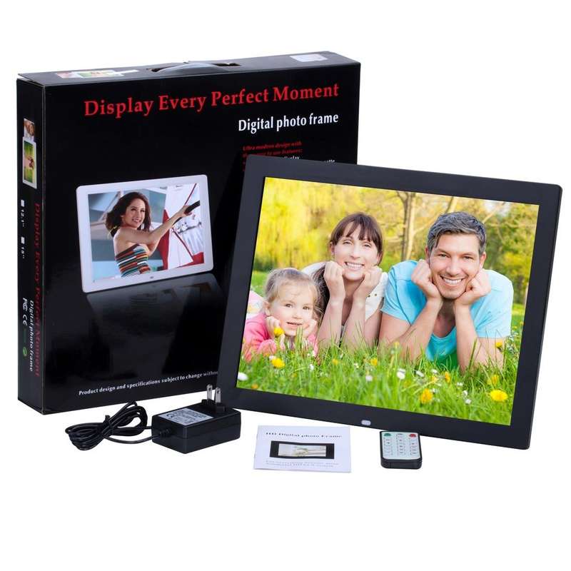 15 inch HD LED Screen Digital Photo Frame with Holder & Remote Control, Allwinner, Alarm Clock / ...
