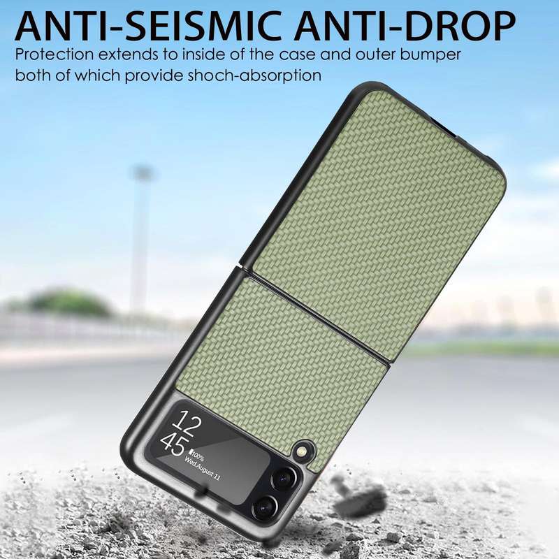 For Samsung Galaxy Z Flip4 5G Cross Pattern Slim PC Protective Phone Case(Green)