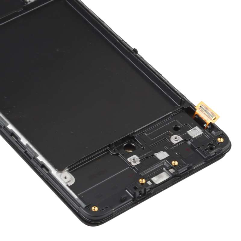 OLED LCD Screen for Samsung Galaxy A71 SM-A715(6.39 inch) Digitizer Full Assembly with Frame (Black)