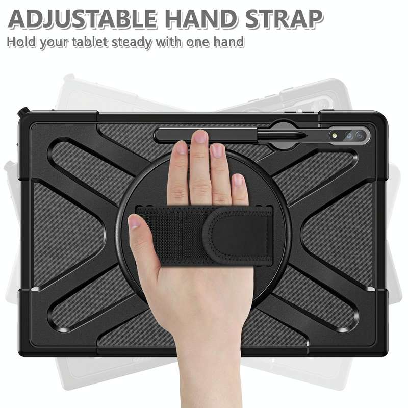For Samsung Galaxy S8 Ultra / X900 Rotary Grab TPU + PC Tablet Case(Black)