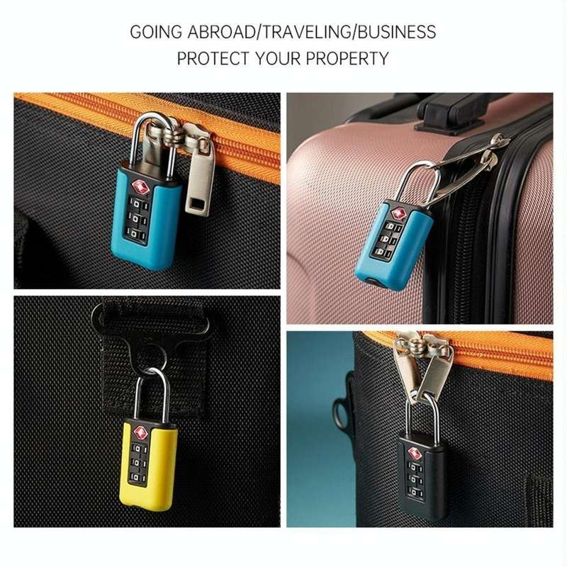 TSA Customs Code Lock Travel Luggage Lock Mini Contrast Color Design Combination Padlock(Purple B...