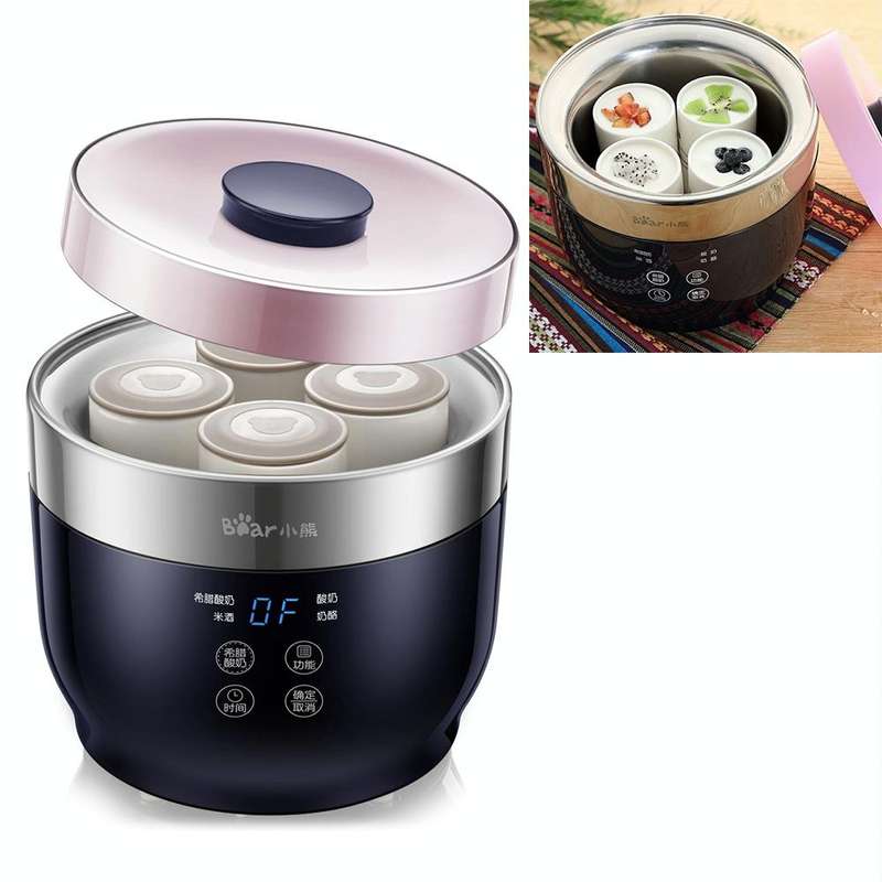 Bear SNJ-C10T1 Fully Automatic Ceramic Yogurt Cup Rice Wine Cheese Machine Yogurt Machine, Glass ...