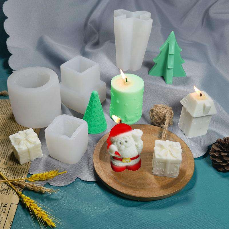 DIY Christmas Candle Aromatherapy Gypsum Silicone Mold, Shape: Origami Christmas Tree