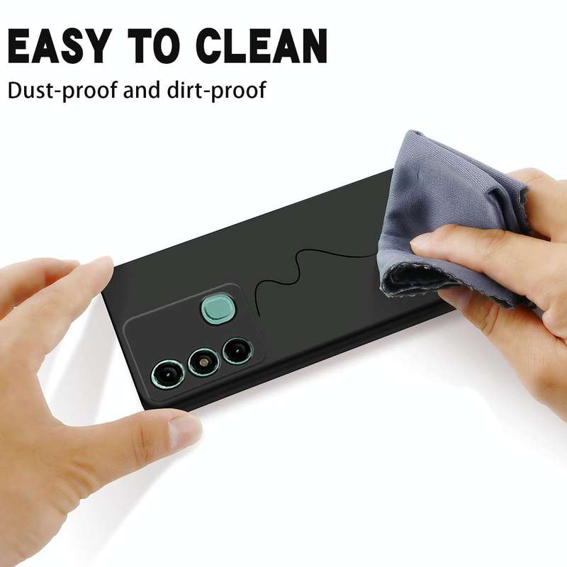 For Itel P38 Pro / Vision 3 Plus Pure Color Liquid Silicone Shockproof Phone Case(Black)