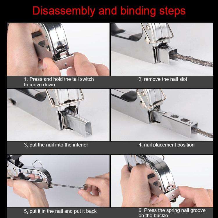 Nail Gun U Type / T Type / Door Type Nail Universal Nailer with Handle Case & 1000 PCS Nails