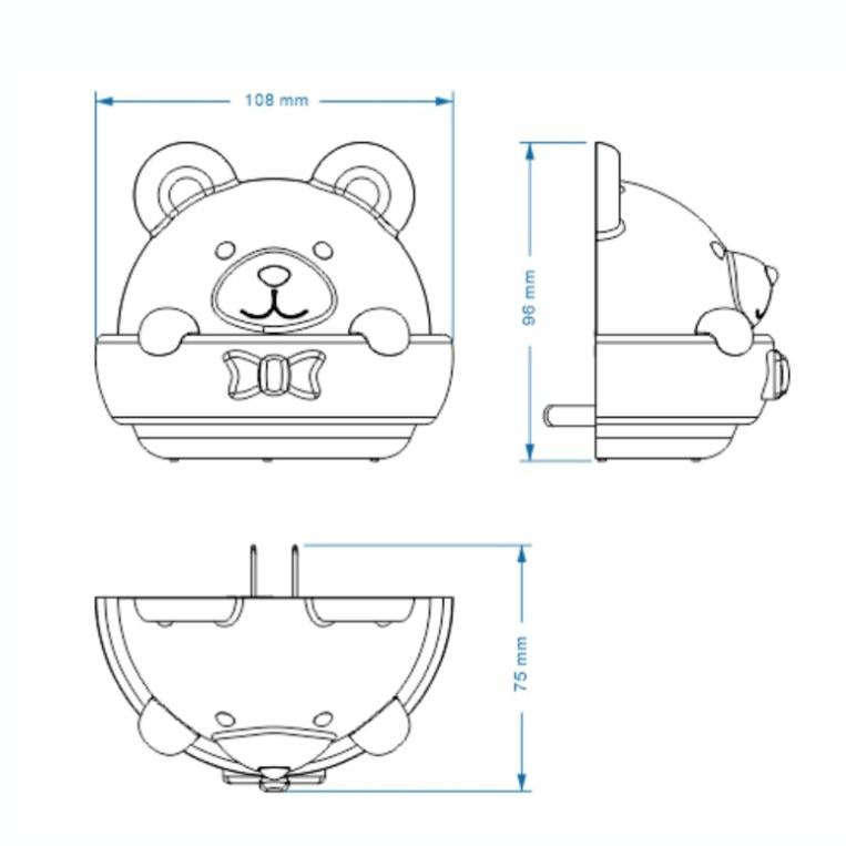 Bear Remote Control Night Light Bedside Eye Protection Wall Lamp with 3 Light Modes, Style:Rechar...