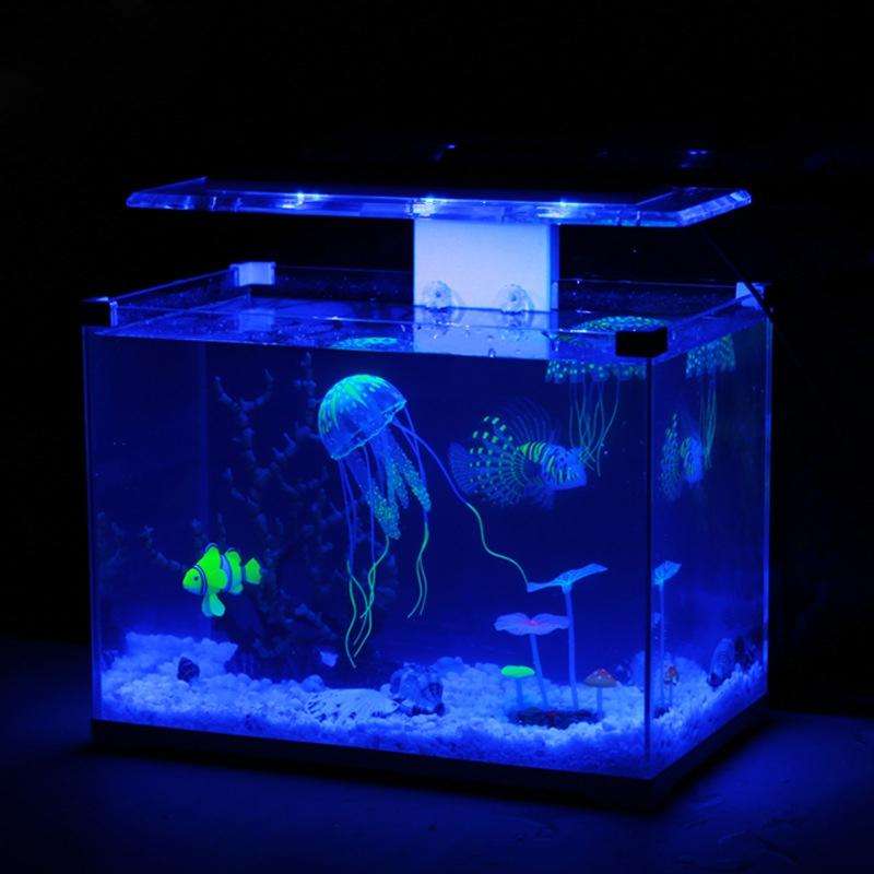 3 PCS Aquarium Articles Decoration Silicone Simulation Fluorescent Sucker Jellyfish, Size: 10*23c...
