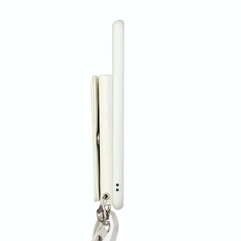 For Samsung Galaxy S23 5G Crossbody Lanyard Wallet Card Bag Phone Case(White)