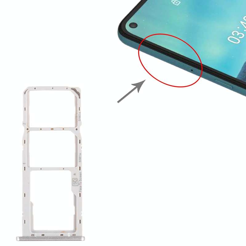 SIM Card Tray + Micro SD Card Tray for Nokia 3.4 TA-1288 TA-1285 TA-1283 (White)