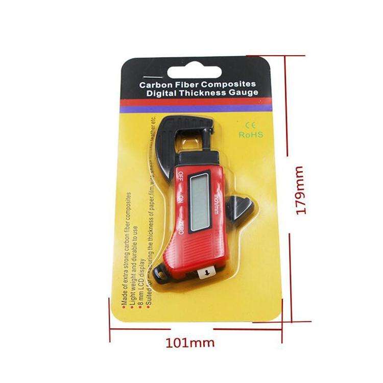 Plastic Electronic Digital Thickness Gauge Professional Construction Tools(Red)