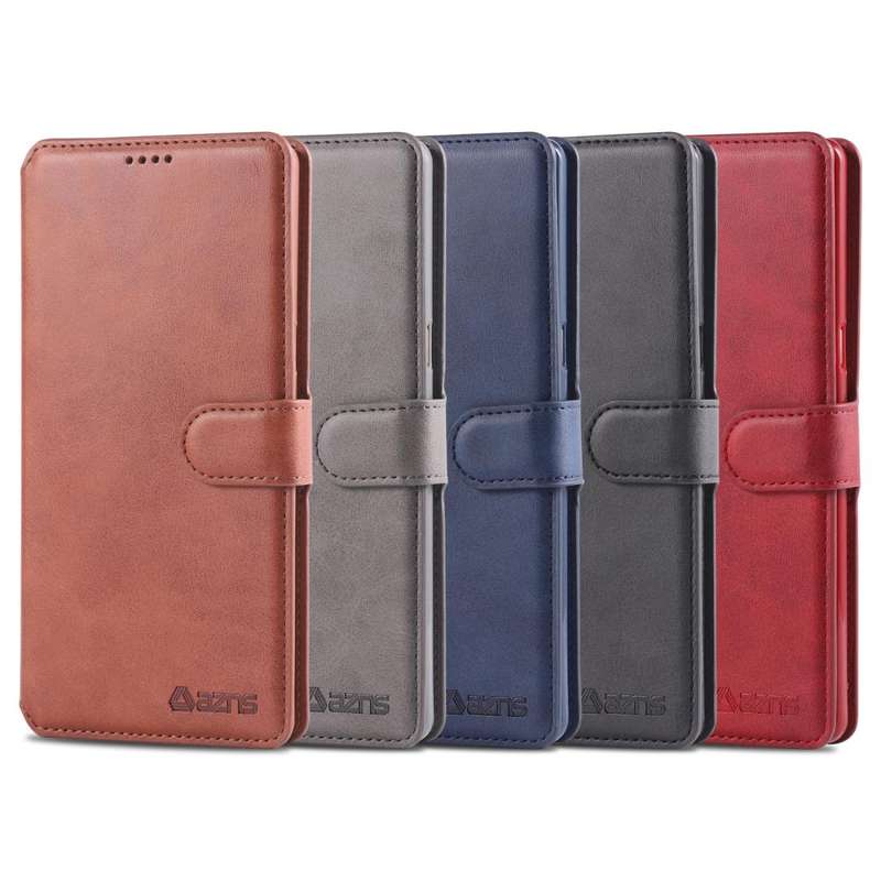 For Galaxy Note 8 AZNS Calf Texture Magnetic Horizontal Flip PU Leather Case with Holder & Card S...
