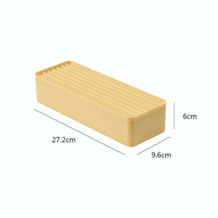 Desktop Data Cable Storage Box Dust-proof Line Box Single-layer(Yellow)