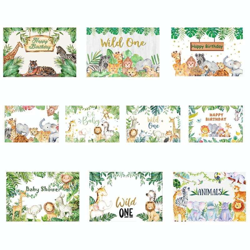 MDM07437 1.5m x 1m Animal Forest Cartoon Birthday Party Banquet Decoration Photo Background Cloth
