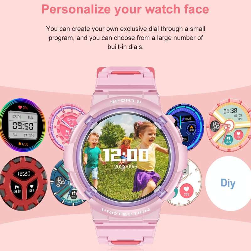 HT19 1.2 inch Round Screen IP68 Children Smart Watch, Support Sleep Monitoring(Black)