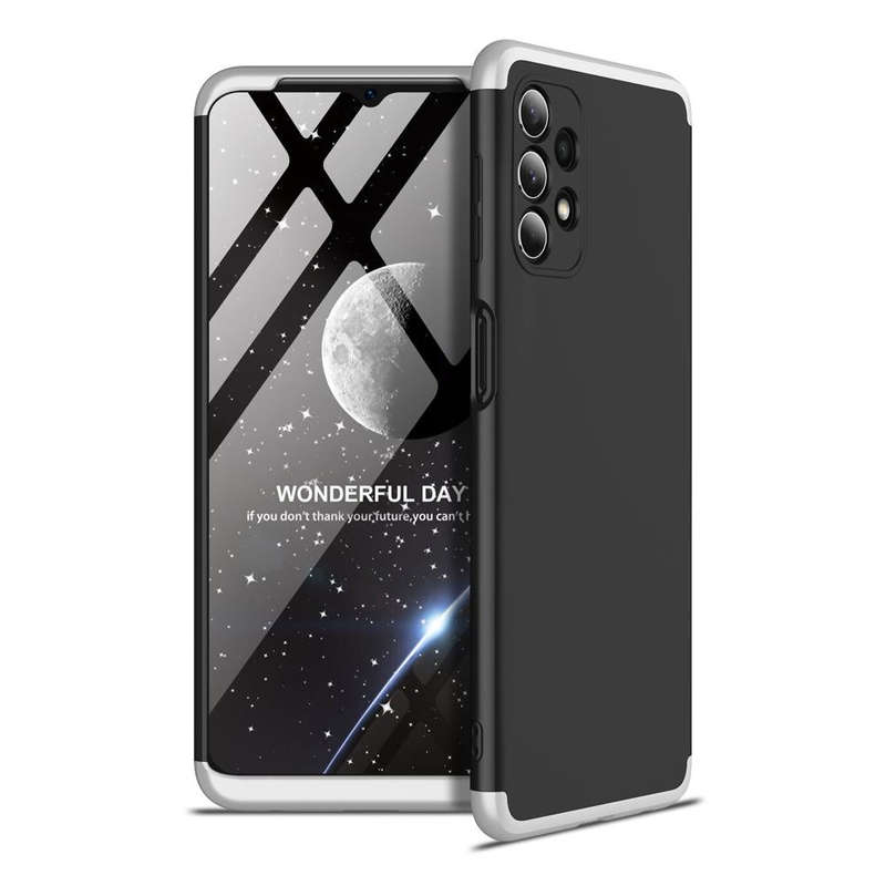 For Samsung Galaxy A32 4G GKK Three Stage Splicing Full Coverage PC Case(Black Silver)