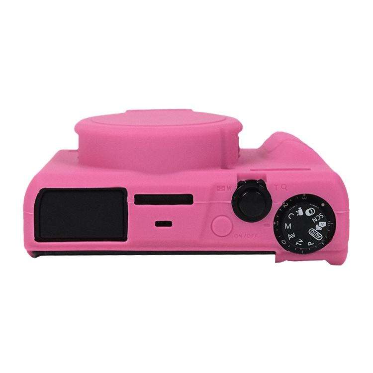 For Canon PowerShot G7 X Mark III / G7X3 Soft Silicone Protective Case with Lens Cover(Rose Red)