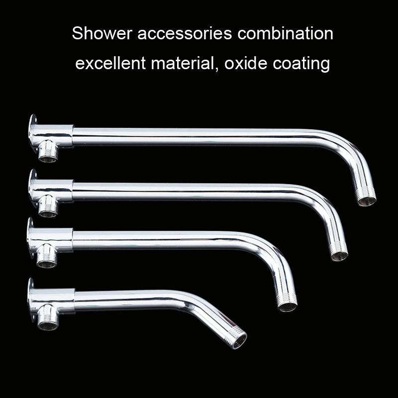 With Base Top Spray Rod Shower Tube Stainless Steel Shower Outlet Pipe Elbow, Size: 20cm