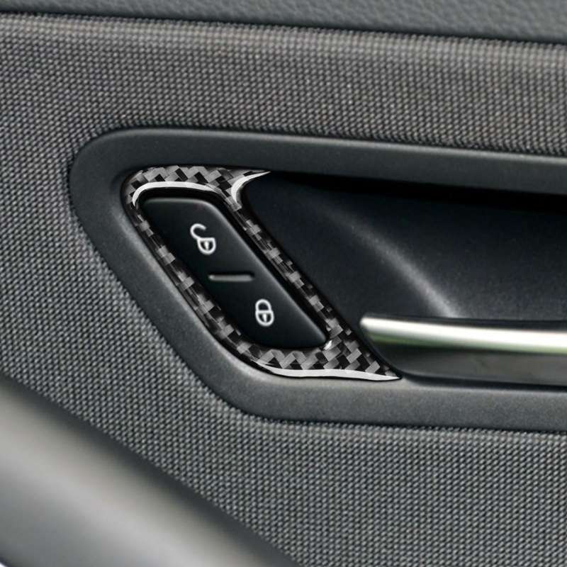 2 PCS / Set Carbon Fiber Car Door Lock Frame Decorative Sticker for Volkswagen Scirocco 2009-2016...