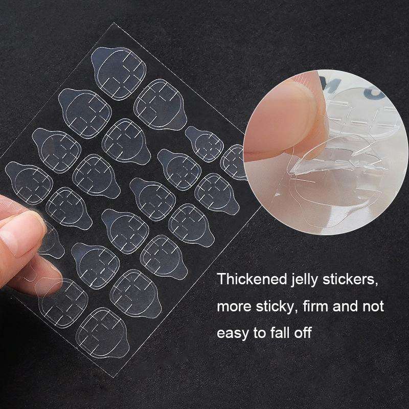 30 PCS 24 Stickers/Sheet Nail Art Double Sided Jelly Glue, Specification: Foot Stickers