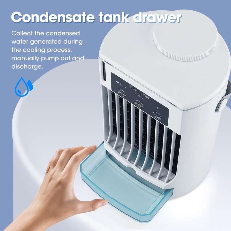 CF008 Mini Household Humidification Spray Air Cooler USB Plug-in Portable Air Conditioner Fan(White)