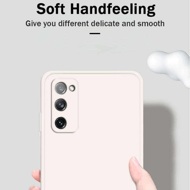 For Samsung Galaxy S20 FE Solid Color Imitation Liquid Silicone Straight Edge Dropproof Full Cove...