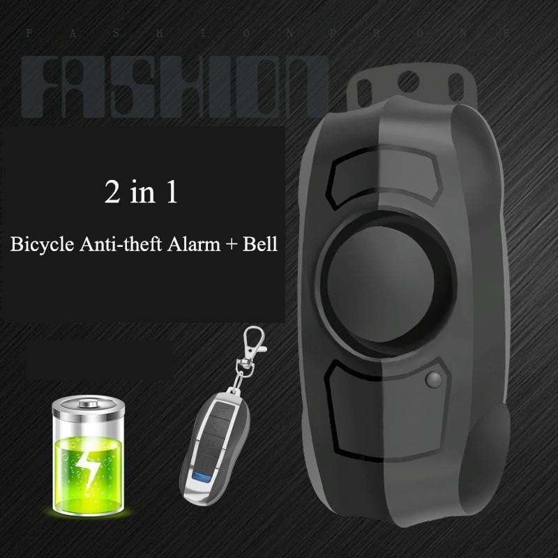 Bicycle Lock Anti-theft Anti-lost USB Charging Wireless Remote Control Vibration Alarm Detector S...