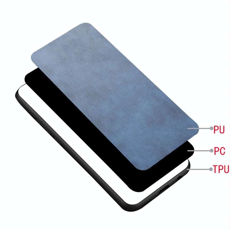 For Oppo A12 Shockproof Sewing Cow Pattern Skin PC + PU + TPU Case(Blue)