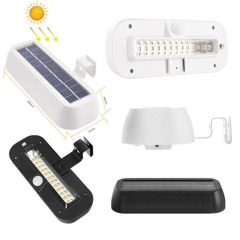 12 LED Solar Outdoor Waterproof Body Sensor Wall Light(Black Shell-White Light)