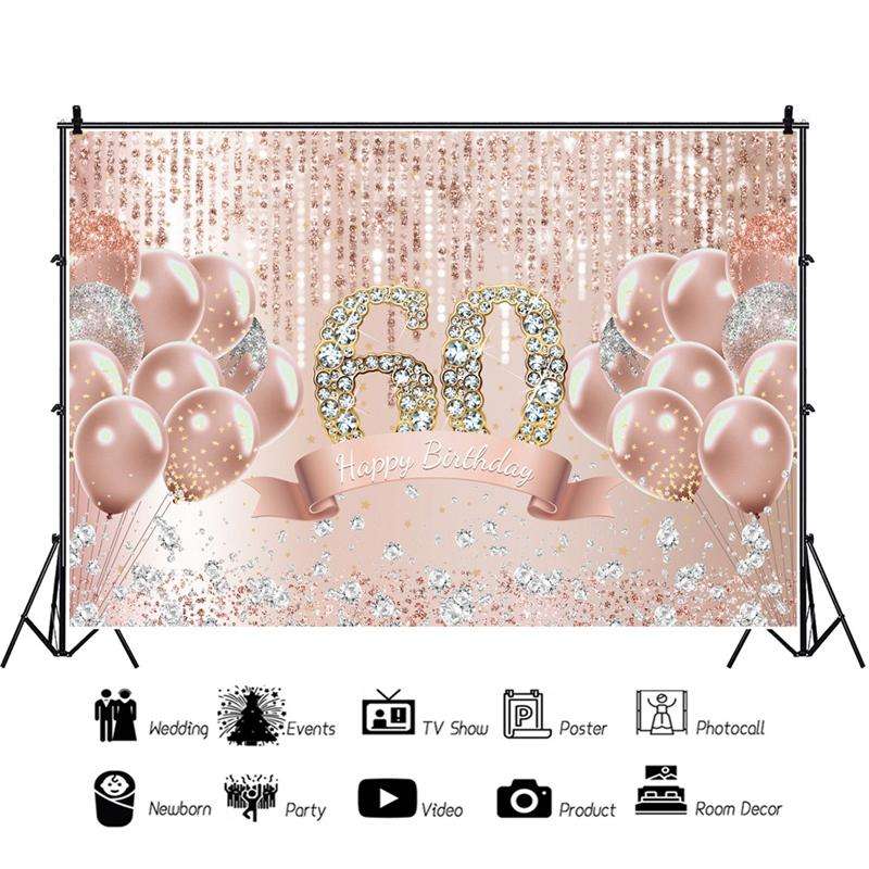 MDU05521 1.5m x 1m Rose Golden Balloon Birthday Party Background Cloth Photography Photo Pictoria...