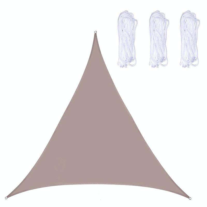 Triangle Outdoor Garden Sunshade Sail Waterproof Anti-UV Canopy, Size: 2.4m x 2.4m x 2.4m(Khaki)