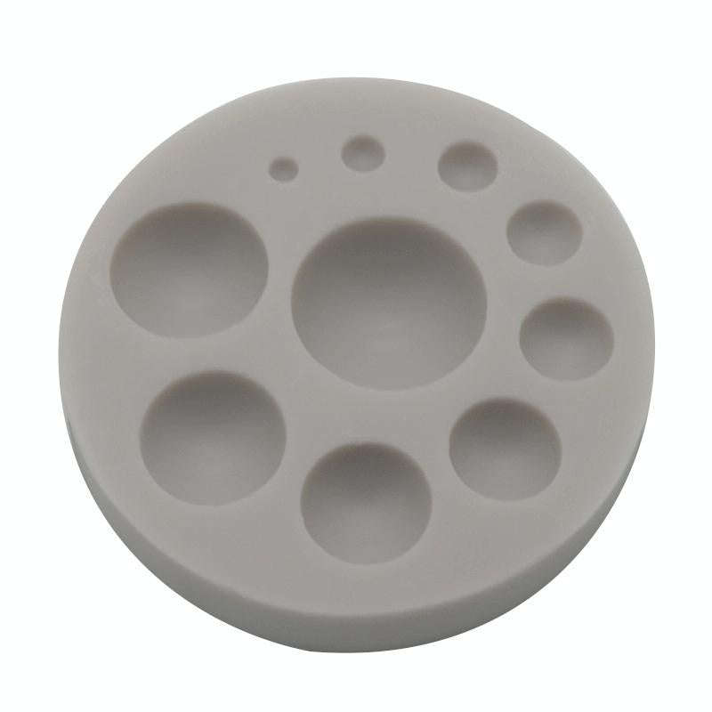 Round Silicone Fondant Cake Mold DIY Baking Decoration Chocolate Tool(Grey)