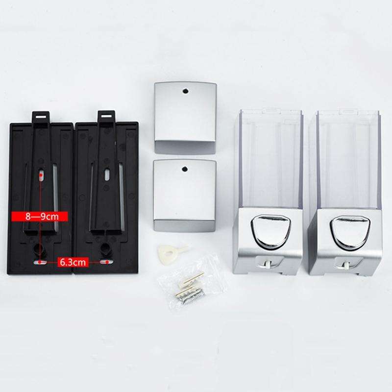 Double Head Wall Mounted Manual Press Soap Dispenser Shampoo Bottle Hand Wash Body Wash Dispenser...