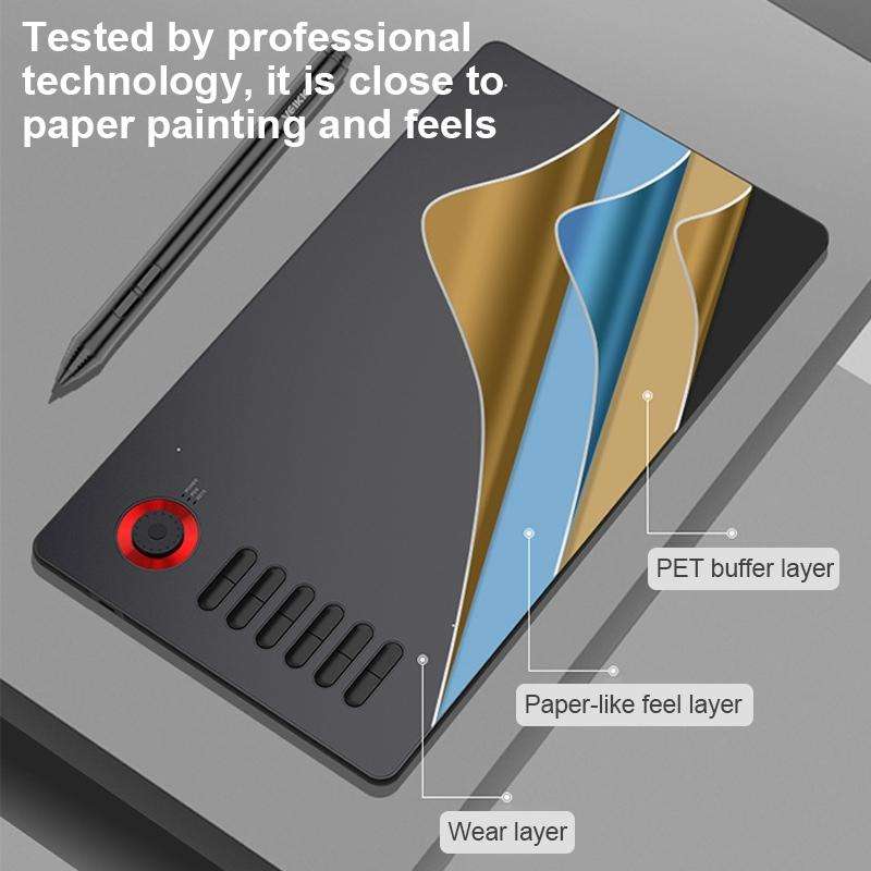 VEIKK A15PRO 10x6 inch 5080 LPI Type-C Interface Smart Touch Electronic Graphic Tablet (Red)