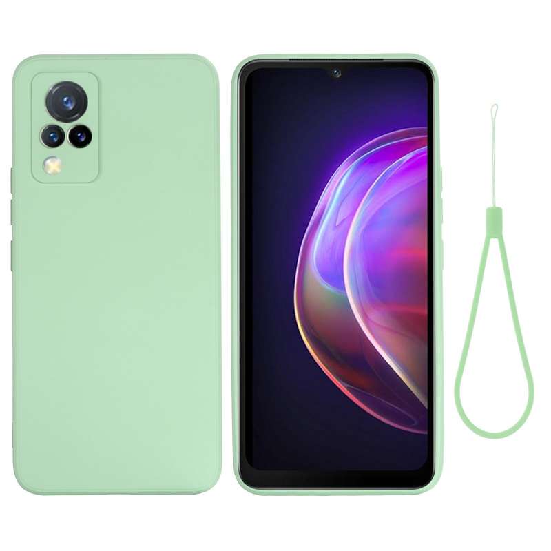 For vivo V21 5G / 4G Solid Color Liquid Silicone Shockproof Full Coverage Protective Case(Green)