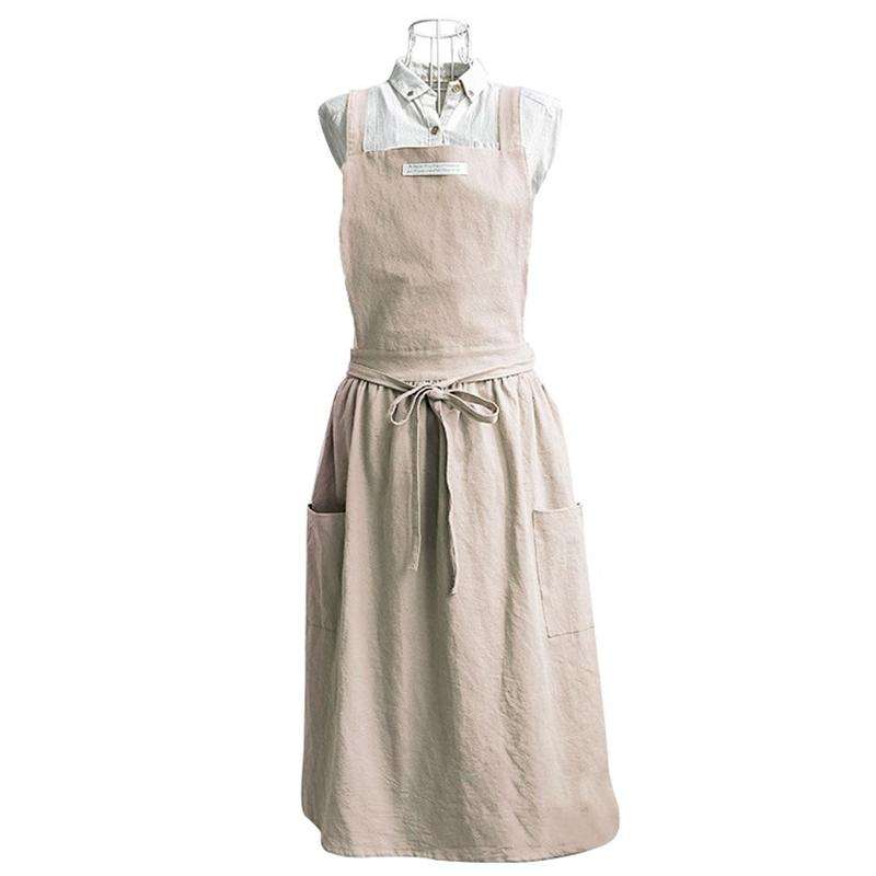 Cotton Simple Home Woman Apron(Oat)