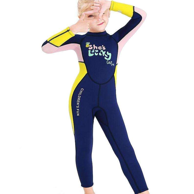 DIVE&SAIL Children Warm Swimsuit One-piece Wetsuit Long Sleeve Cold-proof Snorkeling Surfing Suit...