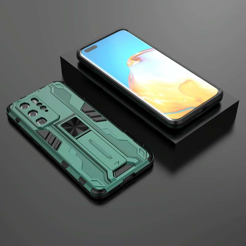 For Huawei P40 Pro Supersonic PC + TPU Shock-proof Protective Case with Holder(Green)