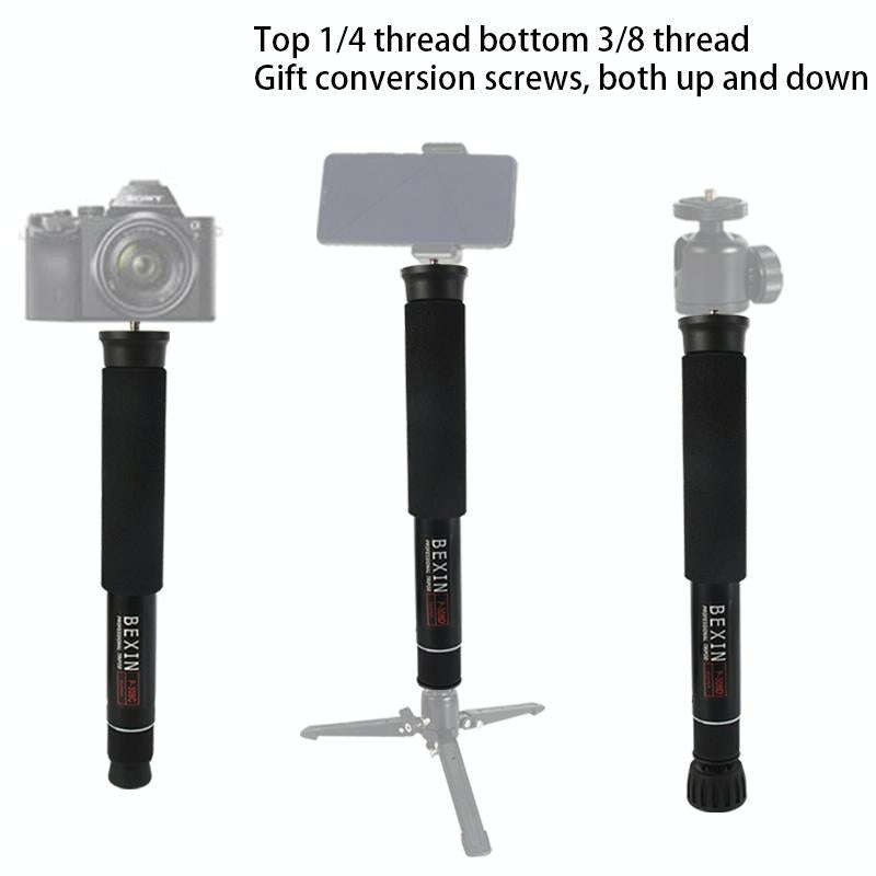 BEXIN P308C Portable Travel Outdoor DSLR Camera Aluminum Alloy Monopod Holder (Black)