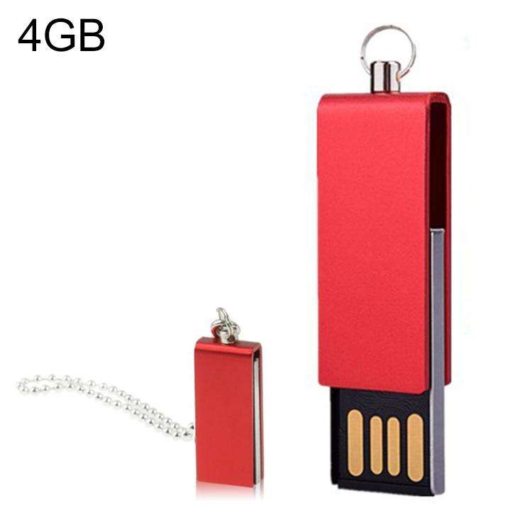 Mini Rotatable USB Flash Disk (4GB), Red