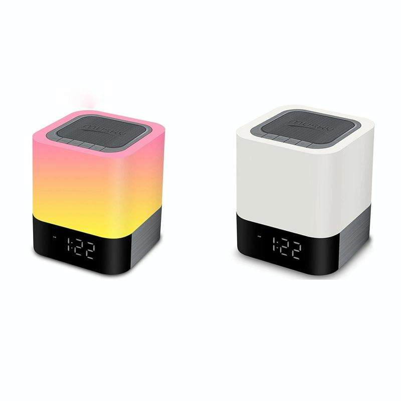MUSKY Wireless Bluetooth Speaker Bedside Alarm Clock Touch Sensor Night Lamp Mini Speaker(Colorfu...