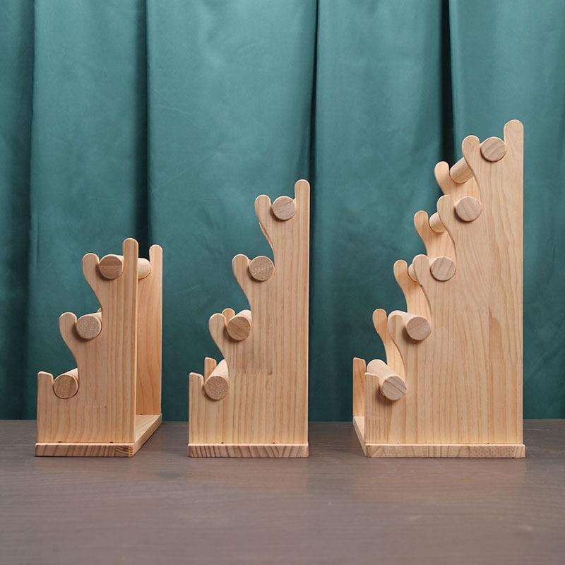 Solid Wood Detachable Jewelry Display Stand Watch Bangle Bracelet Storage Display Rack, Style: Th...